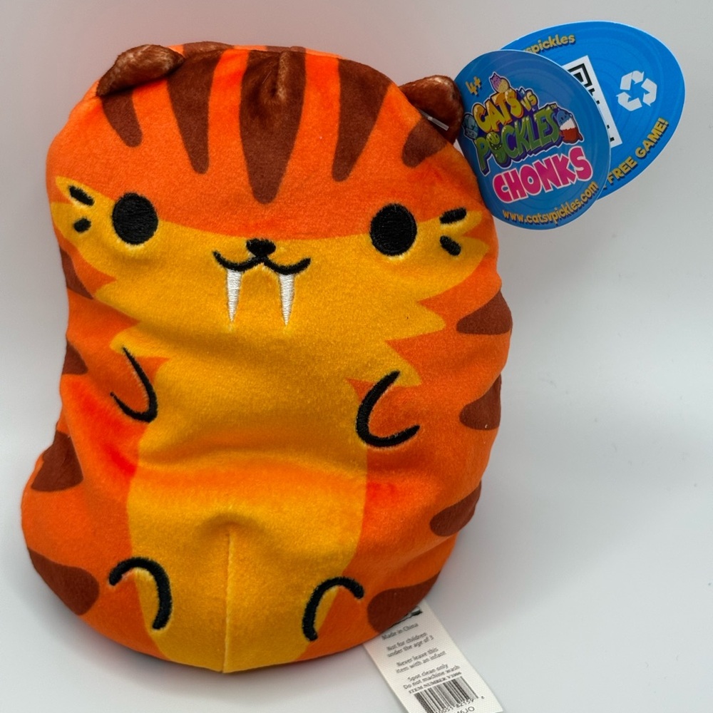 2022 Cats vs Pickles Chonks Tigra 6" Beanie Soft Plush Toy #410 New Gift